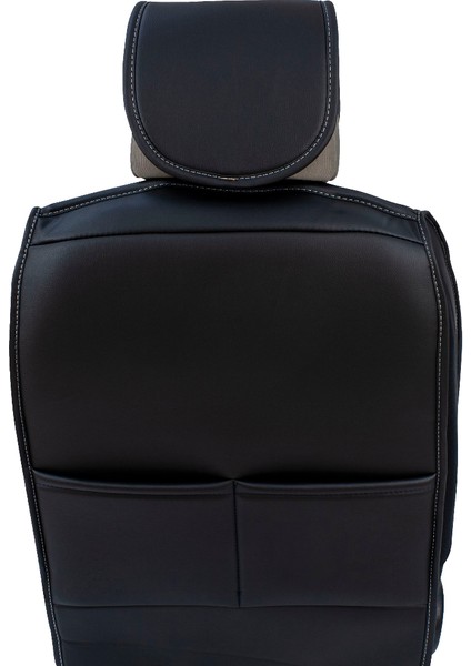 Renault Laguna 2 Uyumlu Deri Oto Koltuk Kılıfı Ön Arka Set Siyah Beyaz Sc fırsatları