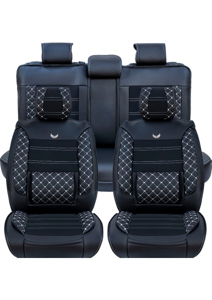 Skoda Yeti Uyumlu Deri Oto Koltuk Kılıfı Ön Arka Set Siyah Beyaz Sc fiyatları
