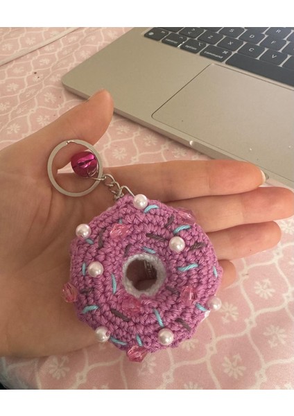 Paris Organik Donut Amigurumi Anahtarlık (Inci Detaylı)