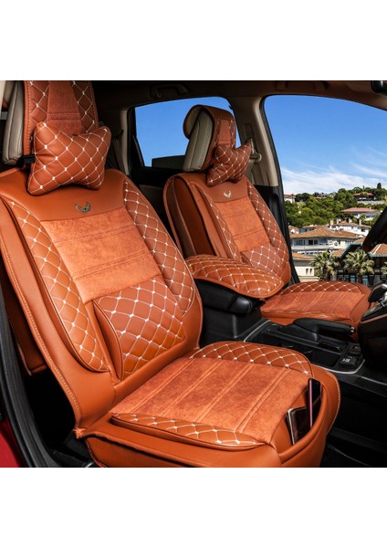 Suzuki Swift Uyumlu Deri Oto Koltuk Kılıfı Ön Arka Set Tarçın Sc