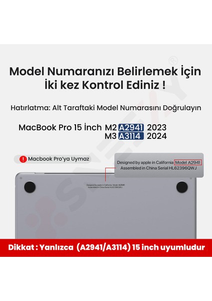 MacBook Pro 15 Inç Kılıf Dayanıklı Koruyucu Mat Plastik Sert Kılıf