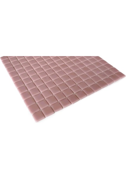 Yaşam Alanlarının Tüm Yüzeyleri Için Cam Mozaik. Cam Ölçüsü: 25X25 Mm. File Ölçüsü: 31.5X31.5 Cm. Renk: Açık Pembe (1 Koli=10 File Karo=1 M2 Fiyatıdır)