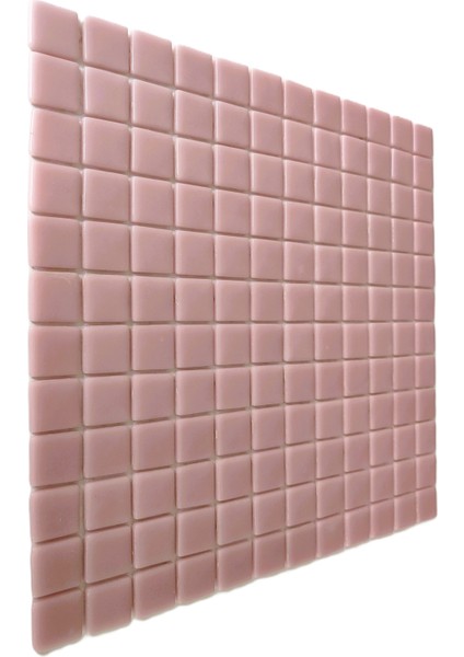Yaşam Alanlarının Tüm Yüzeyleri Için Cam Mozaik. Cam Ölçüsü: 25X25 Mm. File Ölçüsü: 31.5X31.5 Cm. Renk: Açık Pembe (1 Koli=10 File Karo=1 M2 Fiyatıdır)