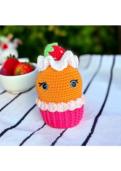 Paris Organik Turuncu Amigurumi Cupcake