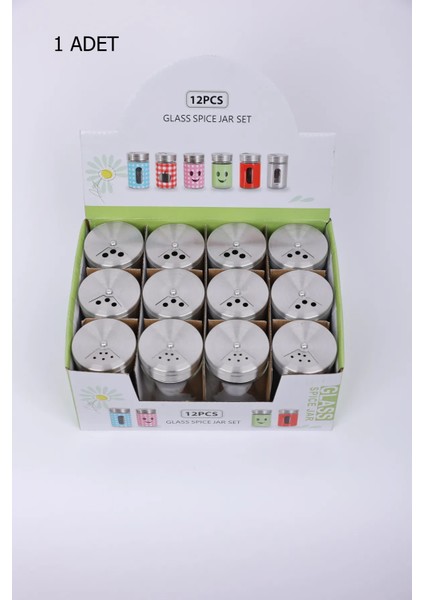 Cam Baharatlık Demir Kapaklı 1 Adet ROYALEKS-MTR-2203-06