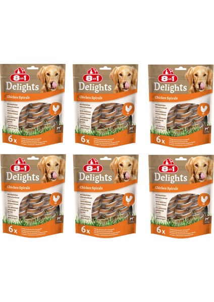 Delights Chicken Spirals Tavuklu Burgu Ödül 6'lı x 6 Adet