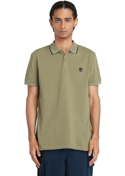 Printed Neck Short Sleeve Polo Erkek T-Shirt TB0A26NF5901