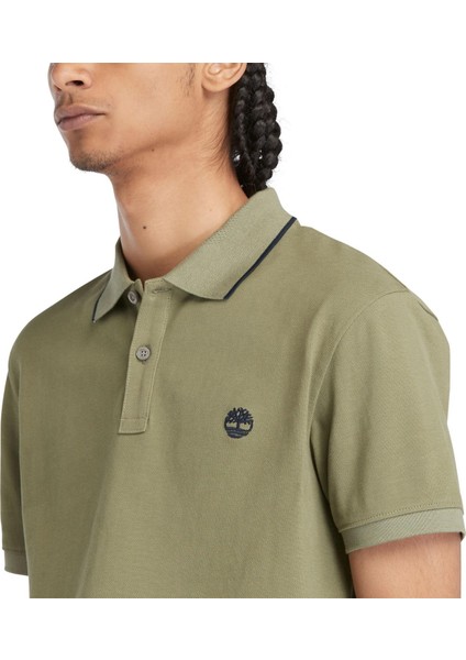 Printed Neck Short Sleeve Polo Erkek T-Shirt TB0A26NF5901 fırsatları