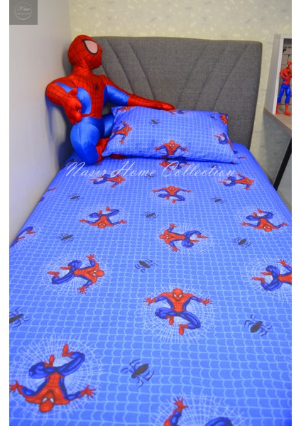 Nasır Home Tek Kişilik Örümcek Adam(Spiderman) Nevresim ve Yastık Seti ( Çarşafsız, Gizli Fermuarlı Dikim)