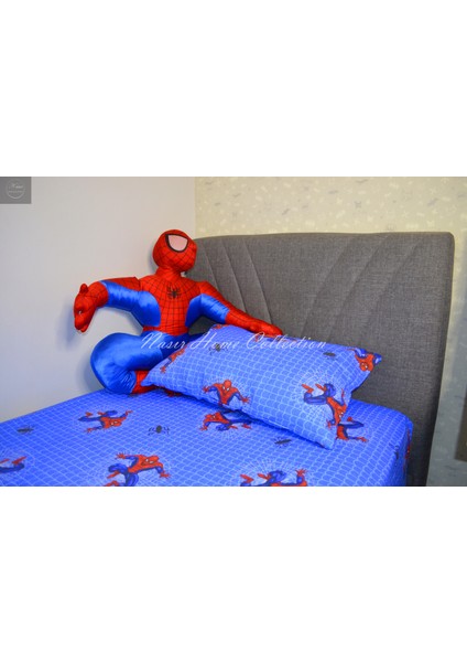 Nasır Home Tek Kişilik Örümcek Adam(Spiderman) Nevresim ve Yastık Seti ( Çarşafsız, Gizli Fermuarlı Dikim)