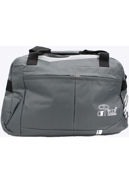 Çizgili Seyahat Büyük Boy Spor ve Seyahat Çantası 018 Gri Tek Ebat