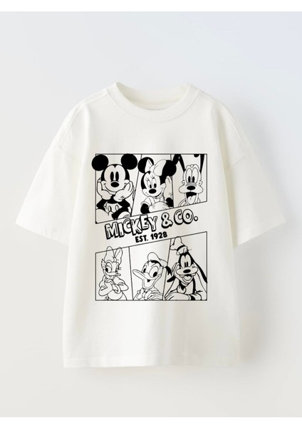 Mickey Mouse Baskılı T-Shirt