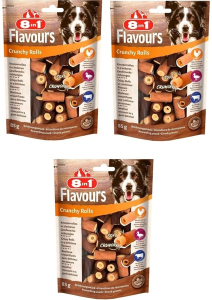 Flavours Crunchy Rolls Köpek Ödülü 85 gr x 3 Adet