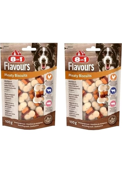 Flavours Meaty Biscuits Köpek Ödülü 100 gr x 2 Adet