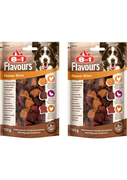Flavours Skewer Bites Köpek Ödülü 100 gr x 2 Adet