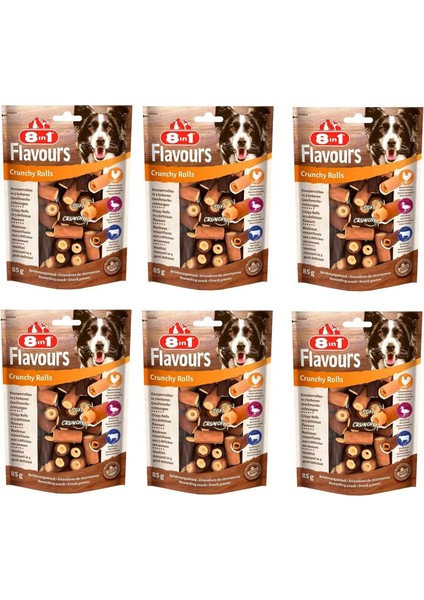 Flavours Crunchy Rolls Köpek Ödülü 85 gr x 6 Adet