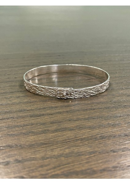 925 Ayar Ağaç Kabuğu Desenli Bileklik fırsatları