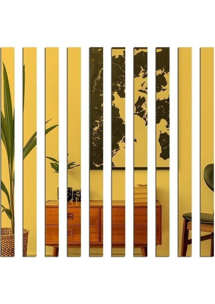 Aynalı Pleksi Şerit Çıta (2X244CM) 5'li Paket Altın Aynalı Pleksi Dekorasyon Ürünü fiyatları