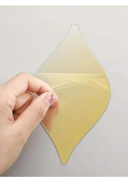 Dekoratif Su Damlası Altın Renk (6X10CM) 12'li Paket Dekorasyon Duvar Süsü Pleksi Ayna