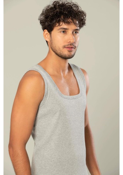 Erkek Kaşkorse Kare Yaka Askılı Atlet 1128 - 3 Adet modelleri