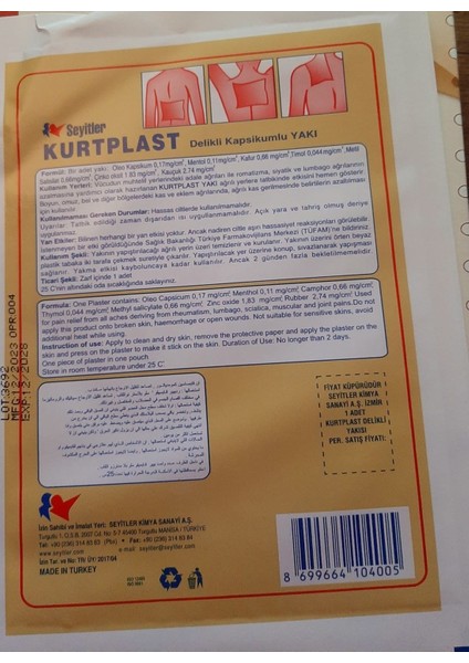 Yakı Delikli Kapsikumlu 4 Adet