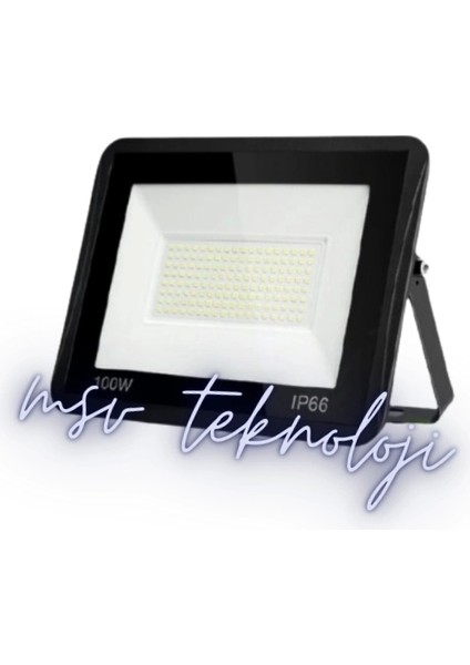 220 Volt 100 Watt 6500K Beyaz Işık Slim LED Projektör IP65