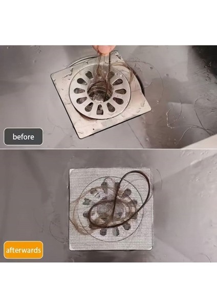 Main Shop 4 Adet Yapışkanlı Tek Kullanımlık Banyo Gider Saç Kıl Tutucu ve Mutfak Evye Çöp Ayırma Süzgeci
