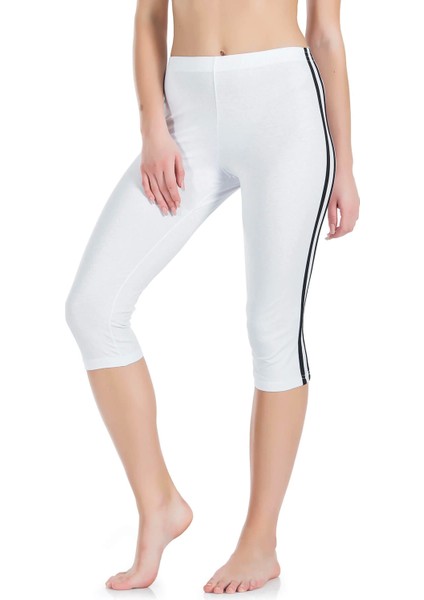 Derya Kurşun Çizgili Kadın Kapri Tayt 0534 indirimleri