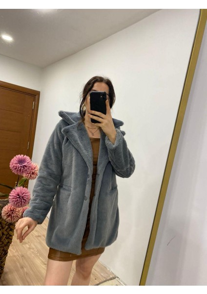 Bayan Ince Kürk Gri - S