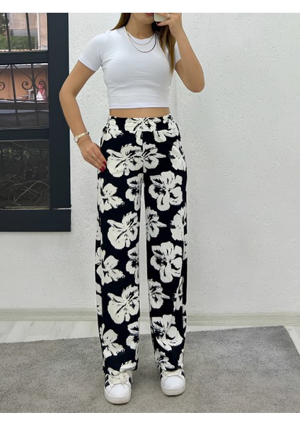 Krep Kumaş Bayan Pantolon Siyah - L