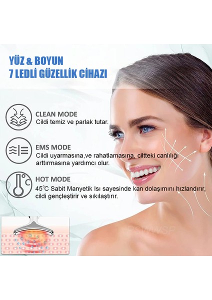 Moje More Yüz & Boyun Yaşlanma Karşıtı Sıcak Kompres Işık Terapisi ,titreşimli Ems Cihazı (Gıdık,sarkma,kırşıklık Giderici Cihaz)