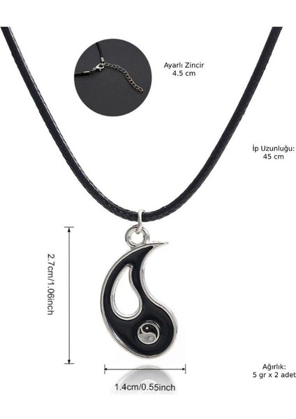 Best Friends Ying Yang Ikili Arkadaşlık Sevgili Kolye