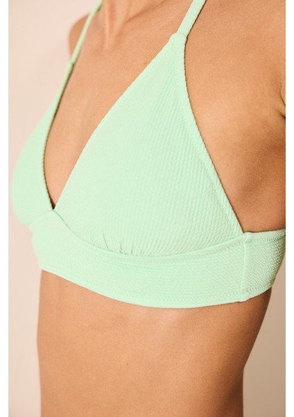 Sage Bralet Dokulu Açık Yeşil Bikini Üstü