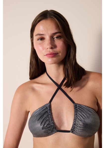 Dazzle Reverse V Parlak Çok Renkli Bikini Üstü