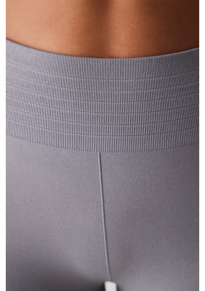 Seamless Push Up Gri Biker Tayt