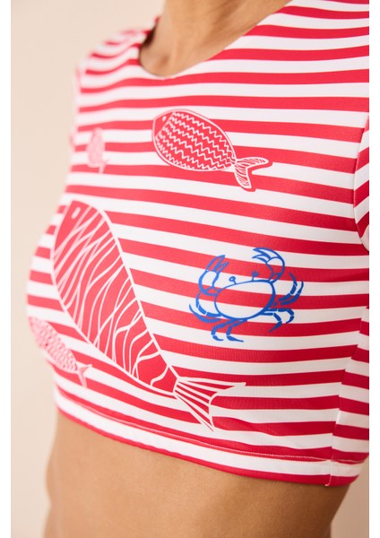 Finy Tee Çizgili Bikini Üstü
