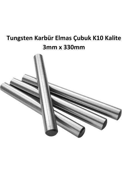 Platin Hırdavat Tungsten Karbür Elmas Çubuk K10 Kalite 3mm x 330MM