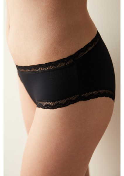 Easy Micro Lace Dantel Siyah Hipster Külot