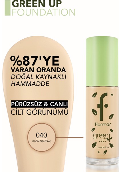 Green Up Kremsi Dokulu & Mat Bitişli Vegan Fondöten modelleri