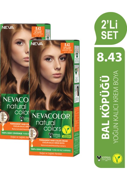 Nc Natural Colors 2'li Set 8.43 Bal Köpüğü Kalıcı Krem Saç Boyası Seti
