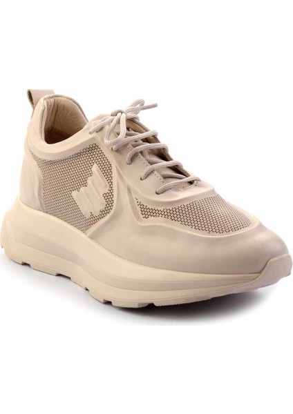 Krem Hakiki Deri Kadın Sneaker K01480224203 fiyatları