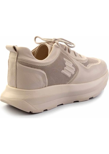 Krem Hakiki Deri Kadın Sneaker K01480224203 modelleri