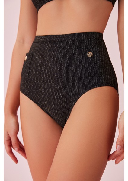 Aksesuarlı Yüksek Bel Bikini Alt