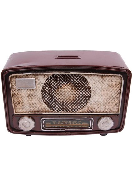 Dekoratif Metal Radyo Kumbaralı Vintage Hediyelik
