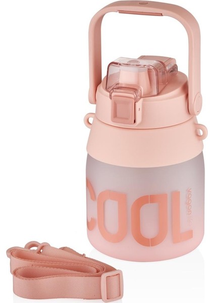 VGN6275 1000ML Pembe Pipetli Askılı Matara