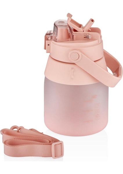 VGN6275 1000ML Pembe Pipetli Askılı Matara