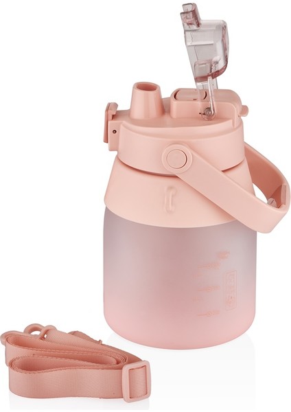 VGN6275 1000ML Pembe Pipetli Askılı Matara