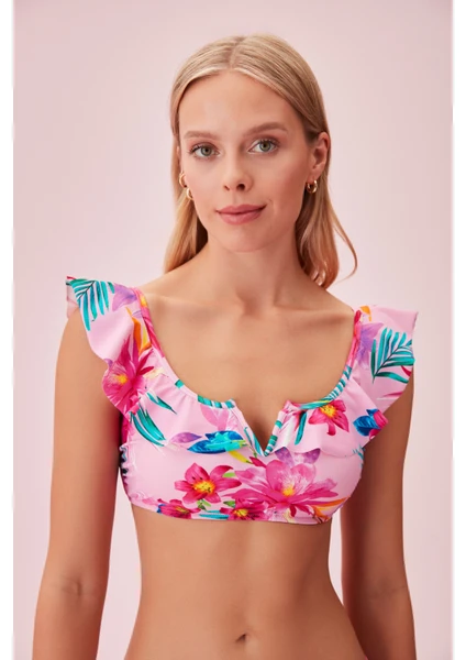 Volanlı Bralet Bikini Üst