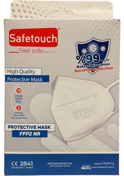 FFP2 N95 MASKE ( TEK TEK PAKETLI ) 10 LU