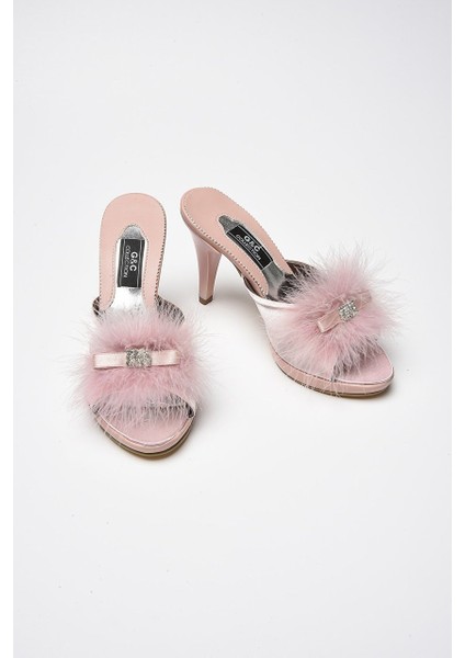 Taşlı Kaztüyü Platform Bayan Terlik 175 indirimleri